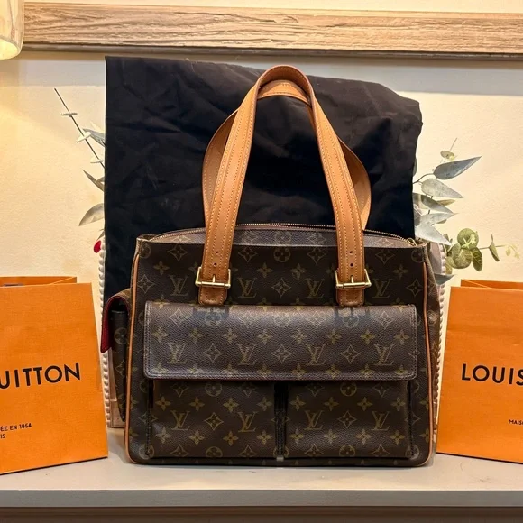 Authentic Vintage Louis Vuitton Brown Monogram Shoulder Bag - Picture 1 of 16